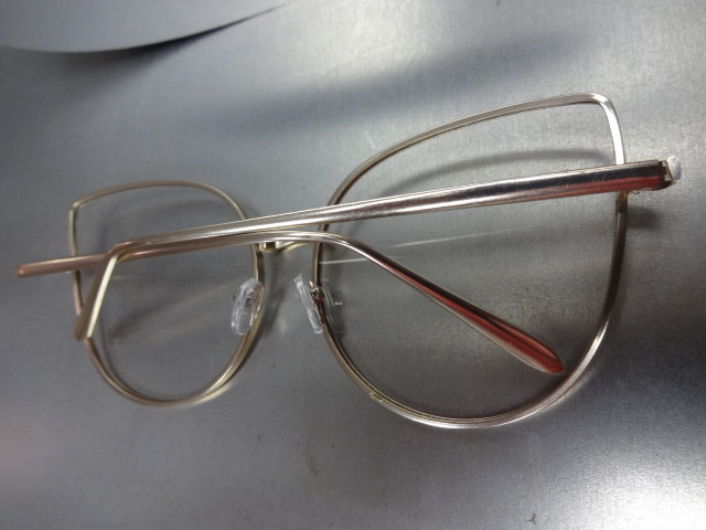 WHOLESALE LOT Oversized Retro Cat Eye Style Clear Lens Gold EYE GLASSES 6 Pairs image 9