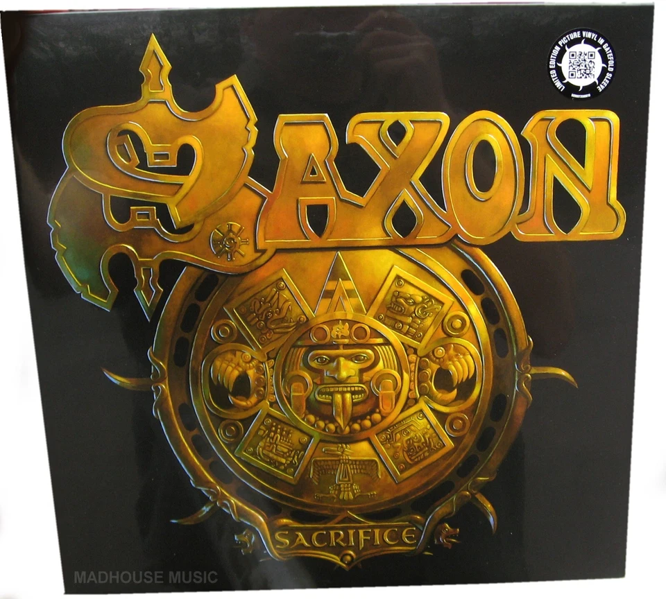 SAXON LP Sacrifice PICTURE DISC VINYL Album in Gatefold Sleeve SEALED 1st Ed NEW - Image 3 of 4