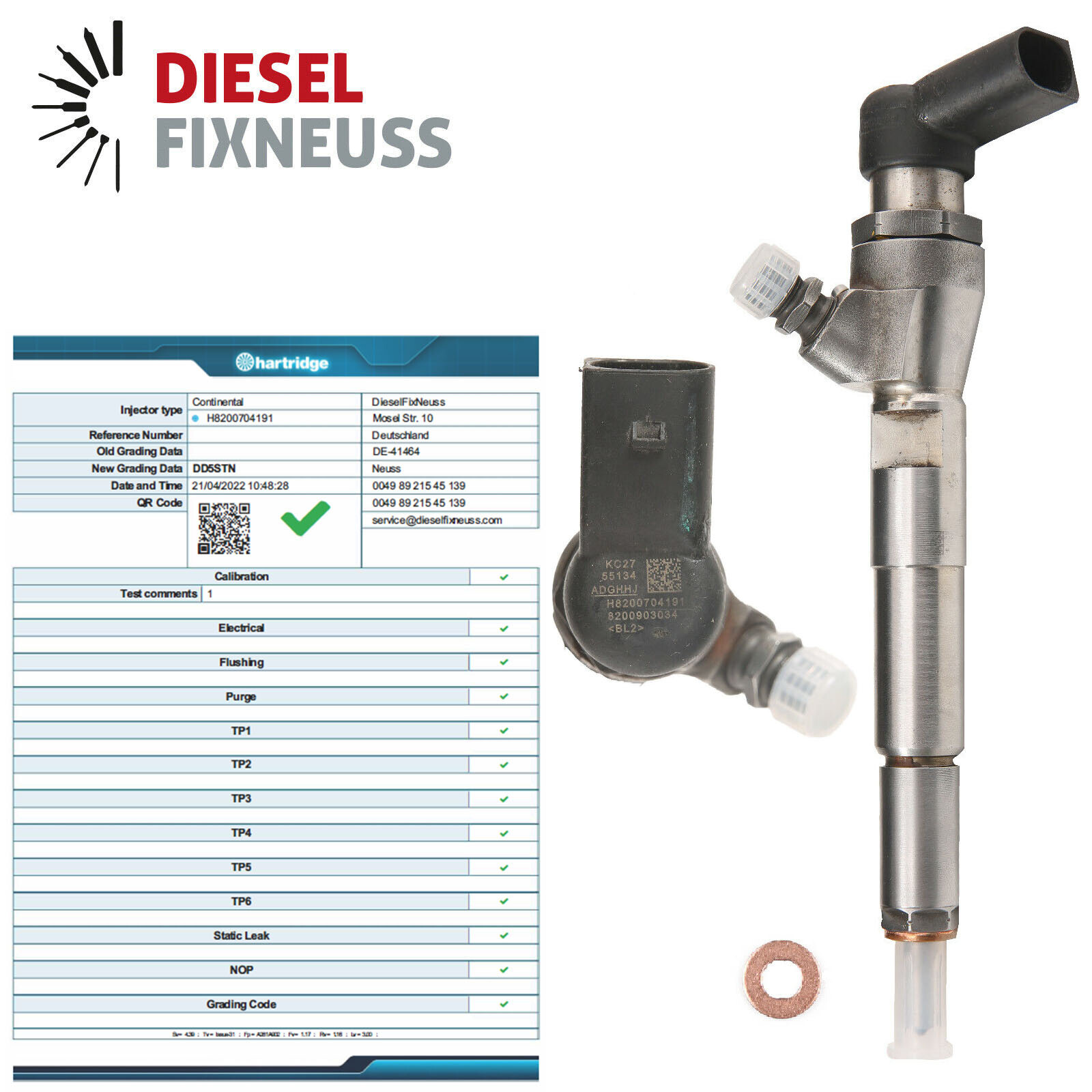 Remanufactured Renault Nissan 1.5 DCI Diesel Injecteur H8200704191 8200704180 OE