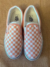 Size 6.5 - VANS Classic Slip-On Rose Pink White Checkerboard Sneakers