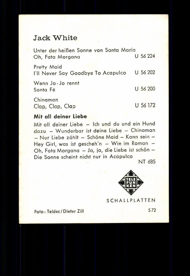 Jack White Autogrammkarte ## BC 150406 - Bild 2 von 2