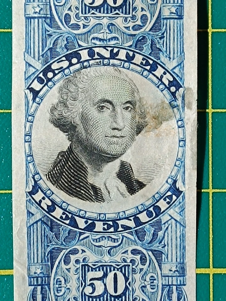 US Stamp 1871, Official Inter Revenue, R13a 10c blue & black, Proof on India, VF - Image 4 of 4
