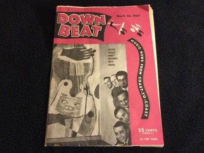 DOWN BEAT Magazine (March 26, 1947) - pages 5 & 6 torn out Peggy Lee Gloria Hart