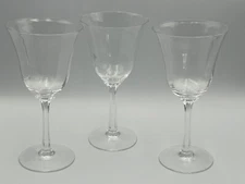Three (3) Vintage Lenox Allure Crystal Wine Water Iced Tea Goblets Stem Glasses