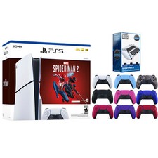 Sony PS5 Slim Disc Spider-Man 2 with Extra Controller and Surge Wireless Keypad
