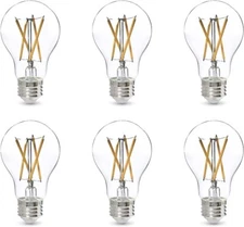 Amazon Basics 60W Equivalent, Clear, Soft White, Dimmable, CEC Compliant, A19