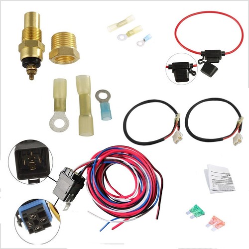 40AMP 175185 Dual Electric Fan Thermostat Harness Relay Switch Sensor