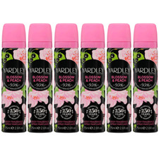 6 x YARDLEY LONDON BLOSSOM & PEACH BODY SPRAY 75ml