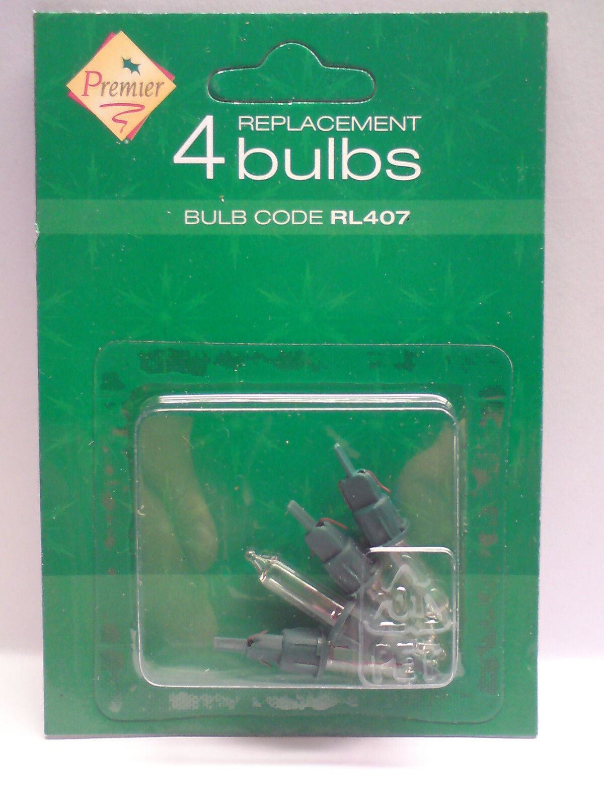 Premier RL407 mk3, 1 x Pack of 4 Clear Spare Christmas Light Bulbs, 2.4v