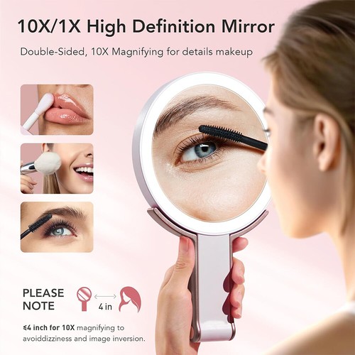 Makeup Mirror with Lights, Rechargeable Double Sided 10X /1X Magnifying Mirror - Picture 7 of 14
