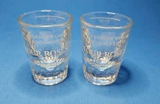 2 VINTAGE FOUR ROSES YOU START UP GOOD YOU END UP GOOD 1.5 OUNCE SHOT GLASSES