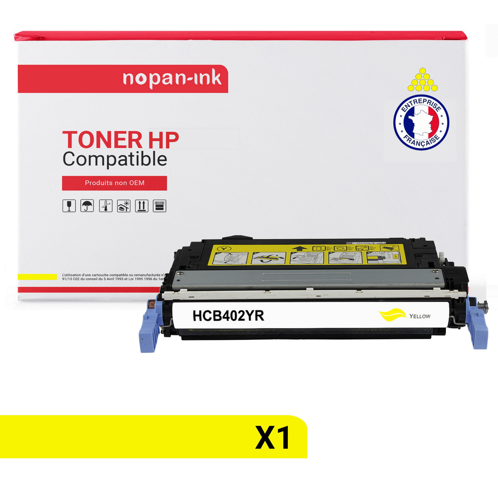 Toner CB402A jaune compatible HP pour imprimante laser Color LaserJet CP4005
