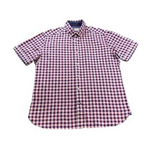 Blue Harbour Herren Karohemd Größe M Dark Raspberry Kurzarm Knopfleiste