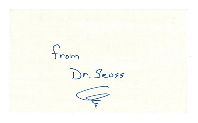 Dr. Seuss - Autograph Index Card - Authentic - Very Clean! | eBay