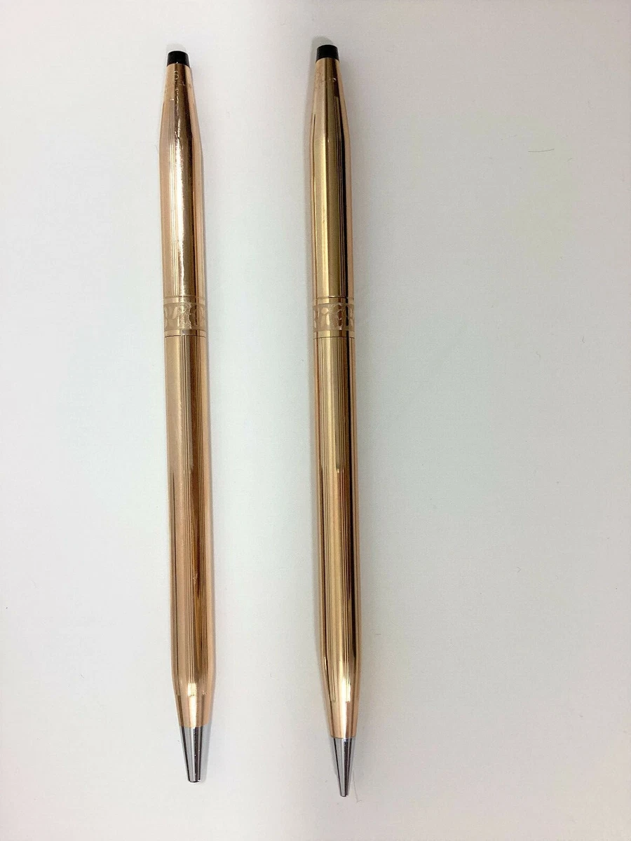 Cross Ladies Set 14k Gold Ballpoint Pen 0.9mm Pencil New In Box