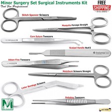 8 Pcs Minor Surgery Set Surgical Instruments Kit Stainless Steel German Grade