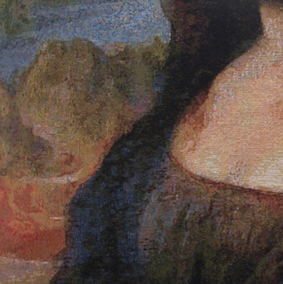 The Mona Lisa European Cushion Cover Belgian Tapestry Home Decor Pillow 18x18 in - Image 4 of 4