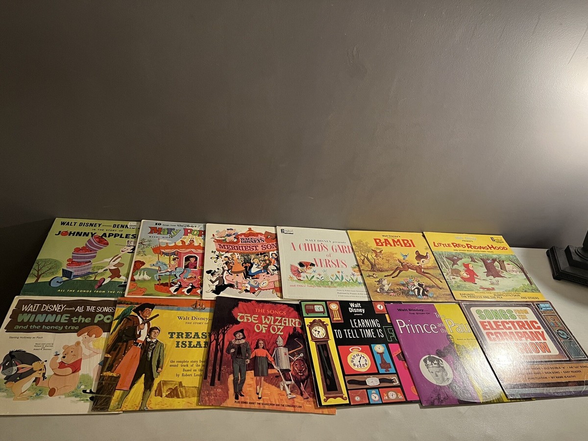 VINTAGE LOT OF 60 DISNEY/DISNEYLAND VINYL LP RECORDS 60s-70s Read