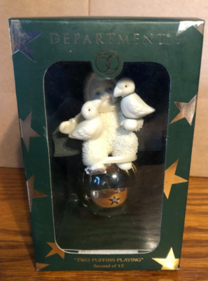Dept 56 Snowbabies Twelve Days Christmas Two Puffins Playing Ornament NIB