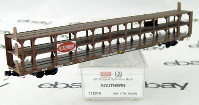 N Scale 89' Tri-Level Open Auto Rack - Southern #962096 - MTL #112010