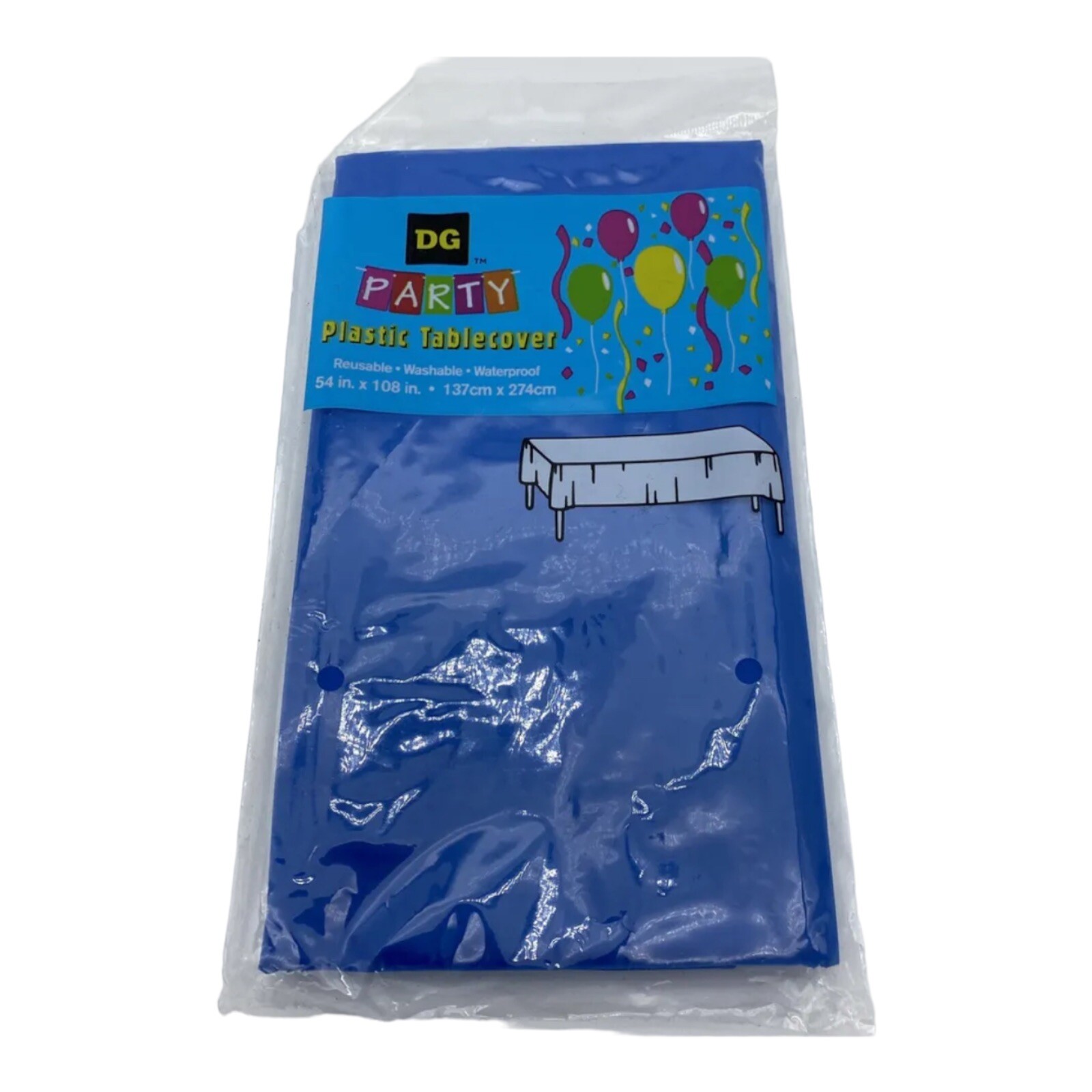54" x 108" Blue Tablecloth Rectangle Plastic Birthday Party Table Cover