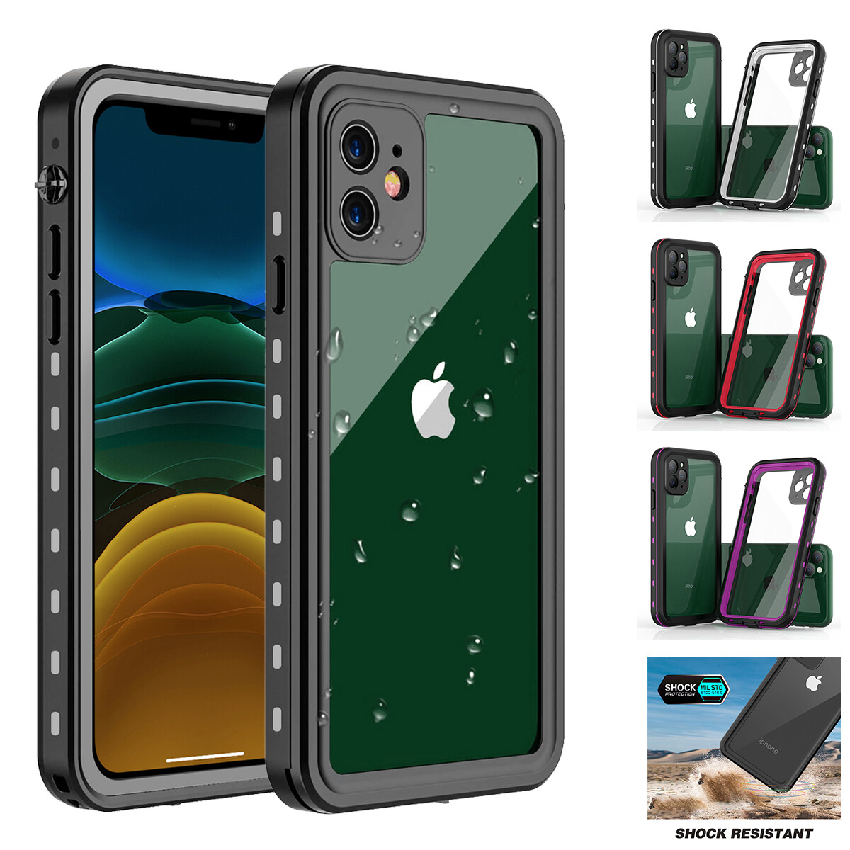 For iPhone 11 Pro Max 12 Pro Case Rugged Waterproof Shockproof Heavy Duty  Cover