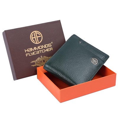 HAMMONDS FLYCATCHER Minimalist Leather Men's Wallet - Sea Green, Slim Design - View #3