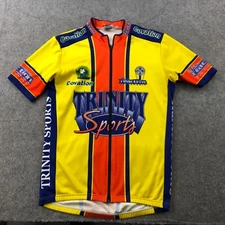 Louis Garneu Cycling Jersey Mens Medium Yellow Orange Short Sleeve Full Zip