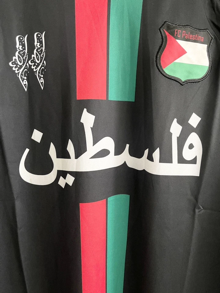 FC Palestine Black Centre Striped (Red/Green) Soccer Jersey Size L - Image 3 of 4