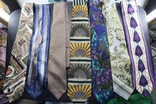 Silk Tie Lot 9 Vtg Geometric 80s Tals Mario Ferrari Windsor Di Maggio Este Laude