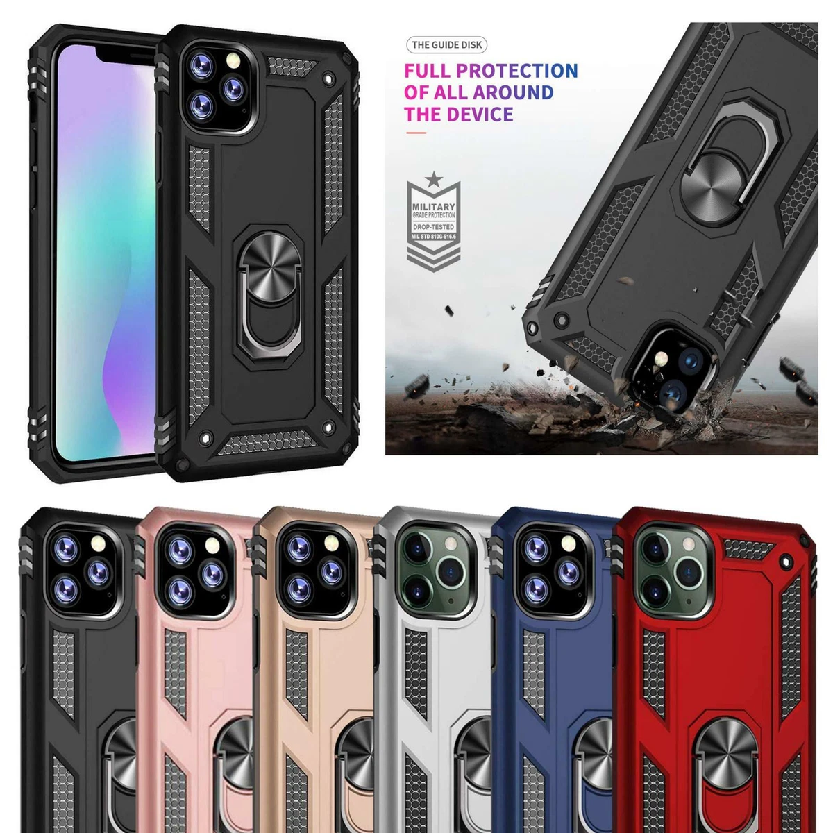 LUHOURI - Custodia per iPhone 11 Pro con proteggi schermo