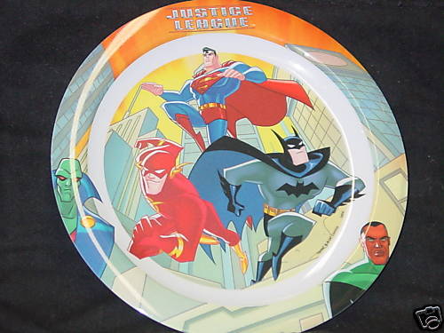 Placas de plástico para niños Justice League (Superman, Flash y Batman), NUEVAS (juego de 2)
