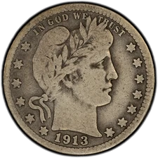 1913-S 25C PCGS VG-08 CAC