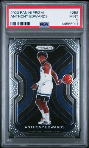 2020 PANINI PRIZM #258 ANTHONY EDWARDS PSA 9