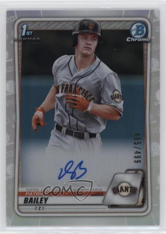 2020 Bowman Draft Chrome Picks Refractor /499 Patrick Bailey #CDA-PB Auto 03ox