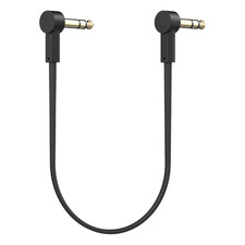 1/4" Stereo TRS Flat Patch Cables - 18" Ultra-Thin, Right Angle, Low Profile, Go