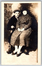 Vintage Real Photo Postcard RPPC Winter Fashion Man Newsboy Cap Wool Coat AZO