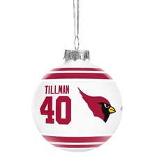 Arizona Cardinal Pat Tillman #40 Legends Glass Christmas Ornament 2 5/8"-FOCO