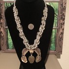 Native Jeweler CARICO LAKE Turquoise  & RED CORAL Squash Blossom Necklace — photo 6