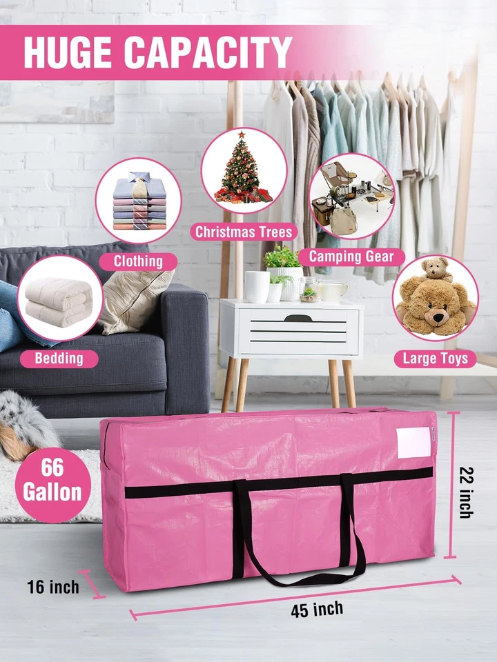 WORKPRO 66 Gallon Heavy-Duty Extra Large Moving Bags with Zippers Carry Handles - Image 2 of 4