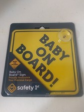 Safely 1st. Baby On BoardCar Window Suction Cup Sign 5x5in.