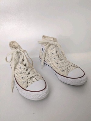 Vintage Converse Chuck Taylor Mesh Cream High Tops Light Academia Boho Chic