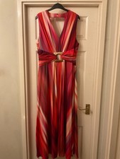 sleeveless maxi dress pink/orange by Ariella size 16 excellent condition, worn o