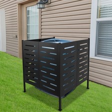 42x44in Black AC Unit Fence Outdoor Iron Enclosure for Privacy & Protection