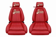 1987 Ford Thunderbird Turbo Coupe Front Top Bottom Leather Seat Cover Red