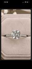 New Size 7 Sterling Silver. Moissanite Engagement Ring.