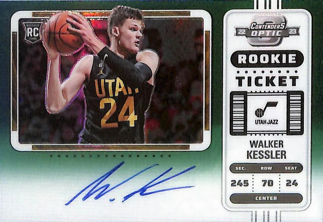 2022-23 Contenders Optic Walker Kessler Auto Autograph Rookie RC Green /75 Jazz