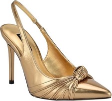 Nine West Womens Faive Pull-on Slingback Pumps Gold/Bronze 1/2 OFF $109 MSRP