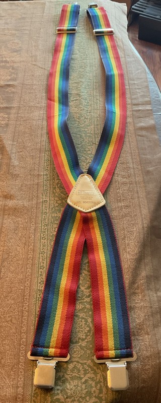 Vintage Popular Master Mechanic Rainbow Suspenders Adjustable Retro
