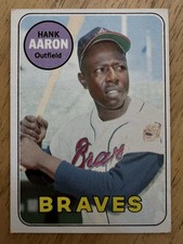 1969 Topps  #100 Hank Aaron Excellent No Creases Clean Surface